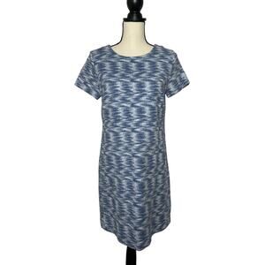 Ann Taylor LOFT Dress Women’s 6P Short Sleeve Cotton Space Dye Shirt Dress Blue